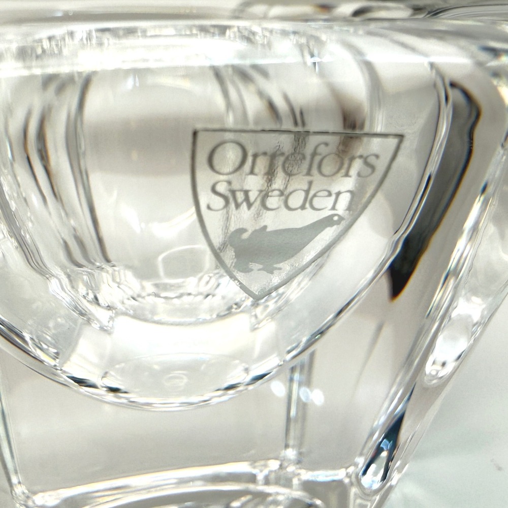 Vintage Orrefors Max Crystal Cross Votive Tealight Holders Pair Anna Ehrner - Picture 13 of 16